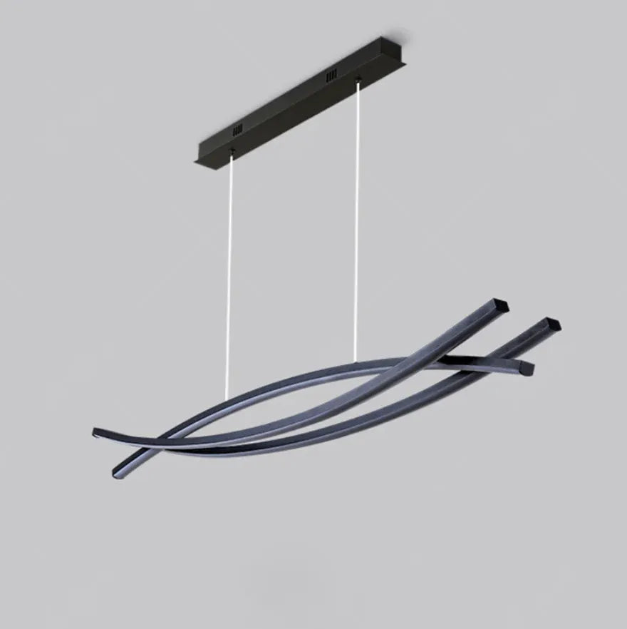 Black Chandelier For Office Linear Modern Aluminum