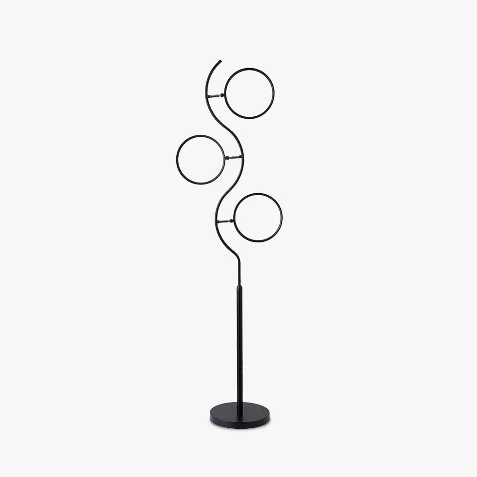 Black Floor Lamp For Study Room Louise Metal & Acrylic Led