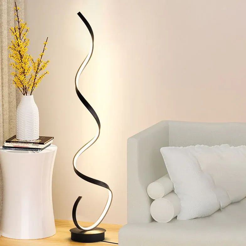 Black Floor Lamp For Living Room Linear Louise Metal Plug Ip20