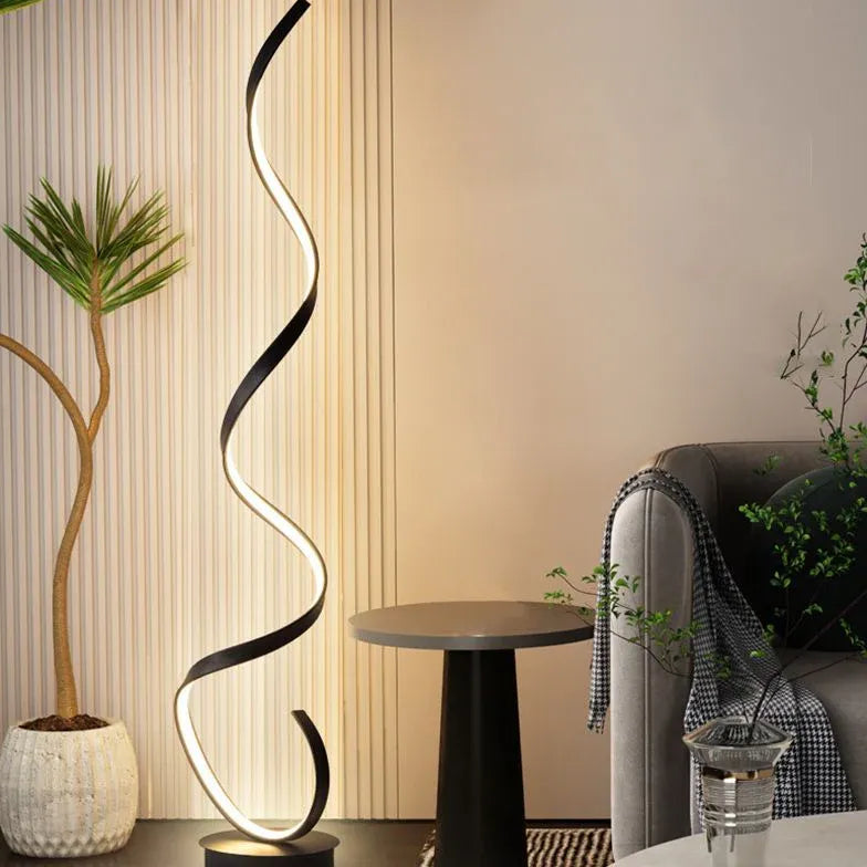 Black Floor Lamp For Living Room Linear Louise Metal Plug Ip20