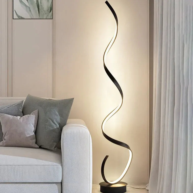 Black Floor Lamp For Living Room Linear Louise Metal Plug Ip20