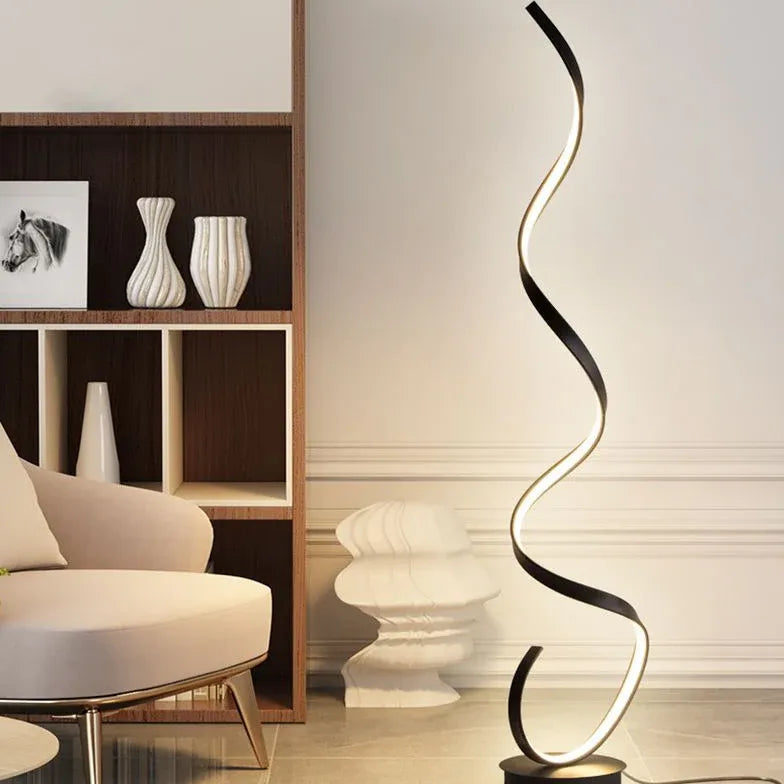 Black Floor Lamp For Living Room Linear Louise Metal Plug Ip20