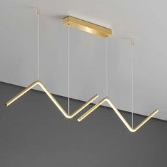 Black Modern Wavy Linear Chandelier