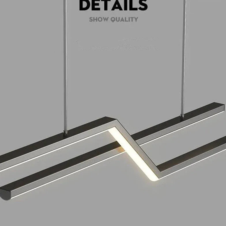 Black Bar Pendant Light For Office Linear Modern Aluminium Alloy