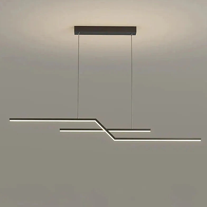 Black Bar Pendant Light For Office Linear Modern Aluminium Alloy