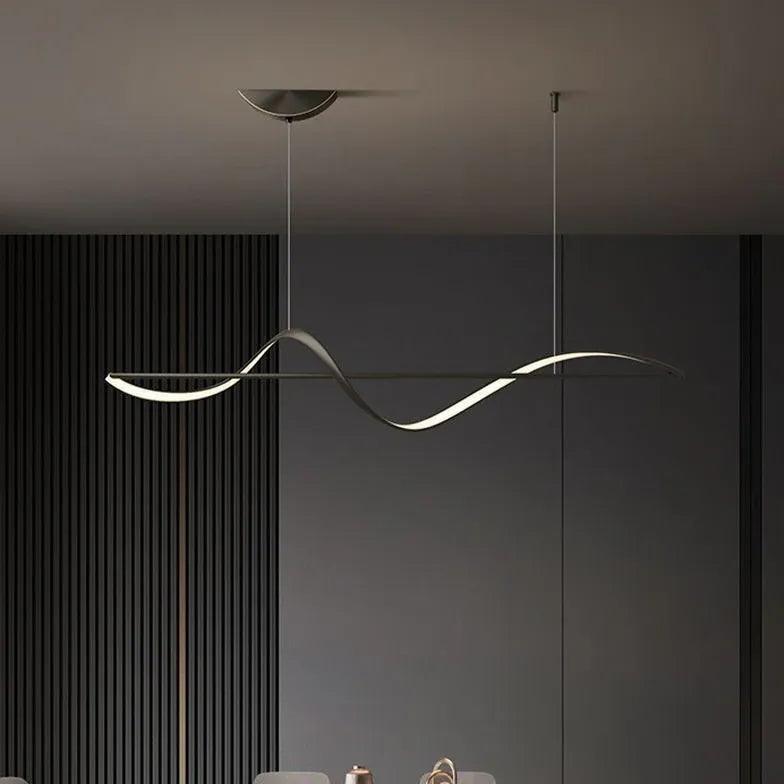 Black Bar Pendant Light For Kitchen Louise Metal Led