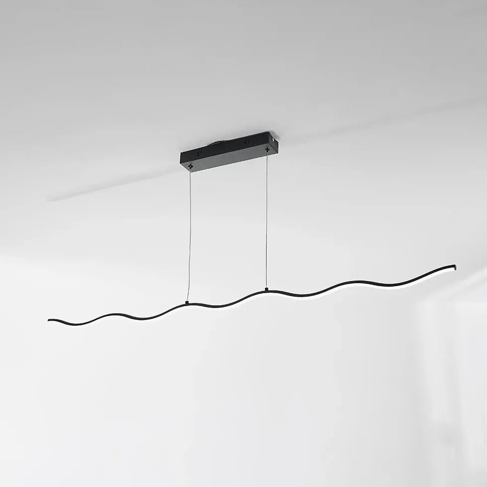 Black Bar Pendant Light For Kitchen Linear Louise Metal Led Ip20