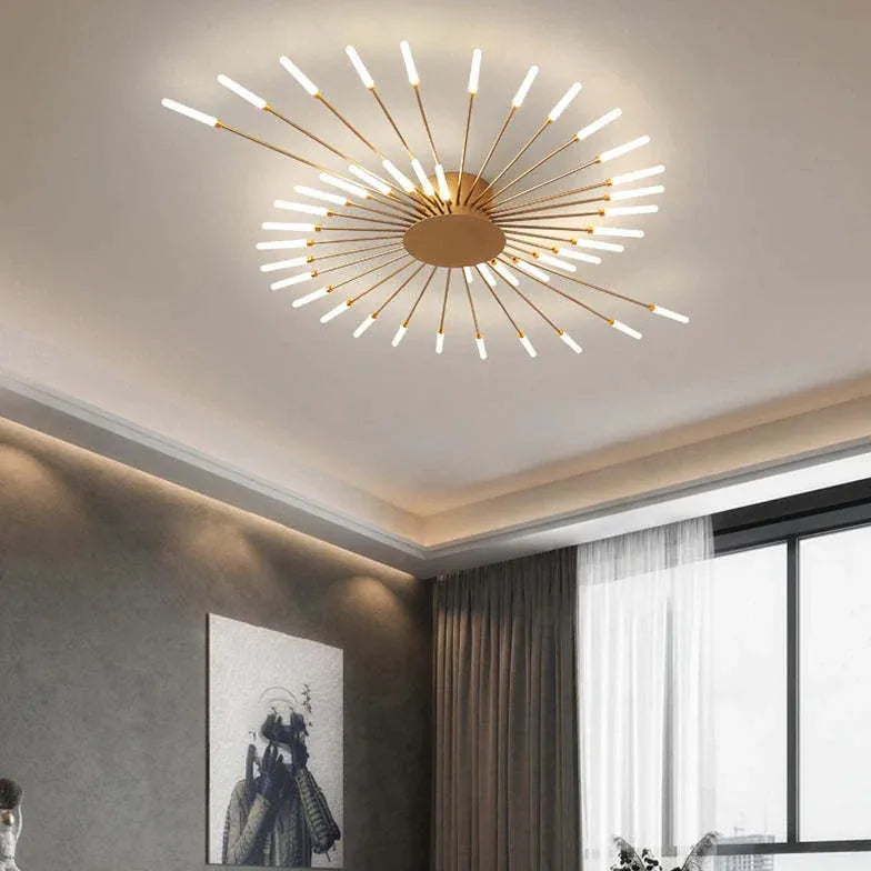 Black Chandelier For Bedroom Lowry Metal & Acrylic Led Natural Light Ip20