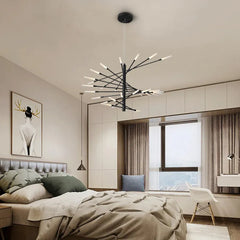 Black Statement Pendant Light For Living Room Lowry Aluminum Led Dimmable Ip20