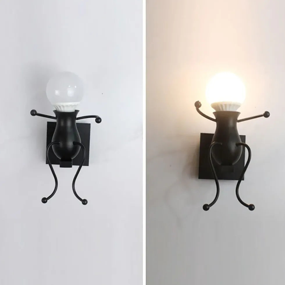 Black Single Arm Wall Light For Bedroom Luxo Metal Led Ip20