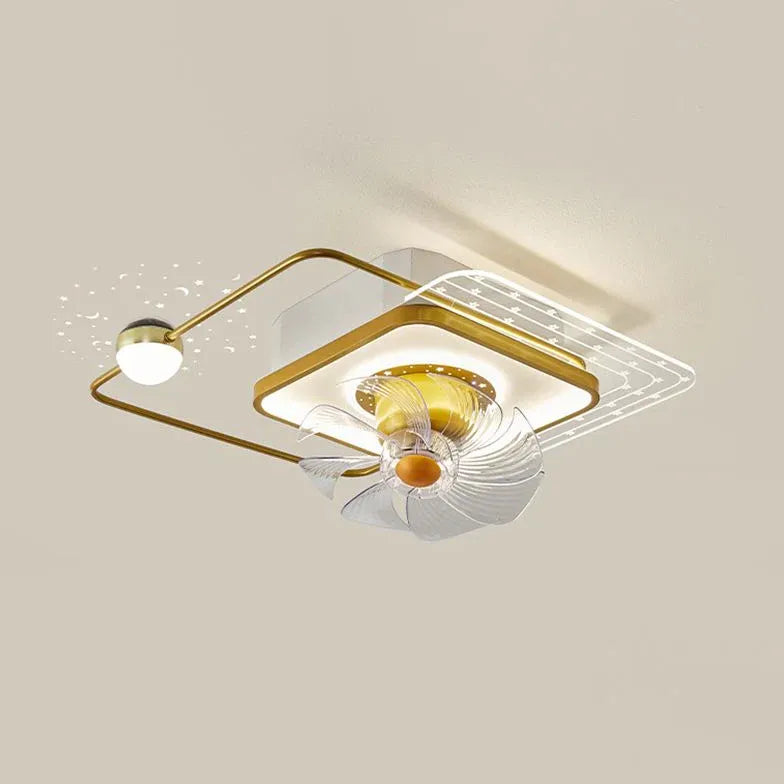 Ceiling Fan With Light For Bedroom Madina Metal & Acrylic Led Ip20