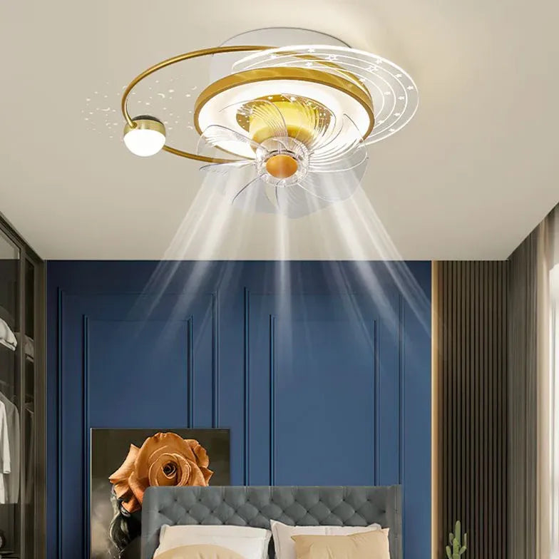 Ceiling Fan With Light For Bedroom Madina Metal & Acrylic Led Ip20