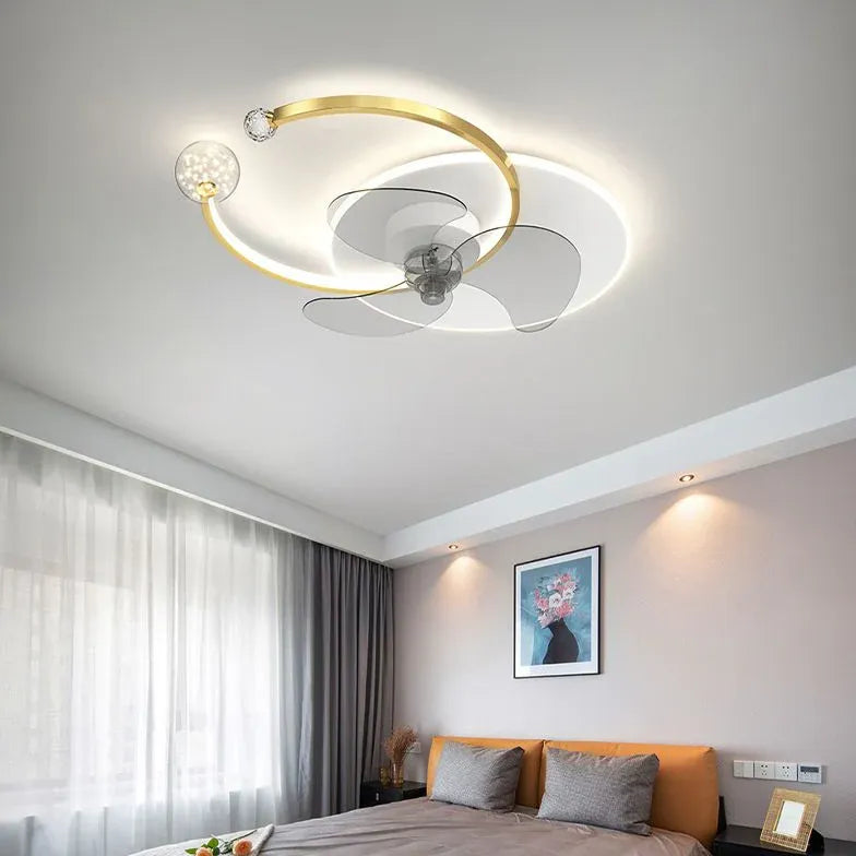 Madina Double-c Ceiling Fan With Light For Bedroom Madina Metal