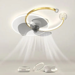 Madina Double-c Ceiling Fan With Light For Bedroom Madina Metal