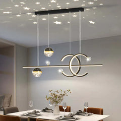 Black Chandelier For Living Room Modern Metal