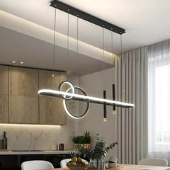 Black Statement Pendant Light For Office Modern Metal