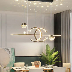 Black Statement Pendant Light For Living Room Madina Metal Ip20 Led Dimmable