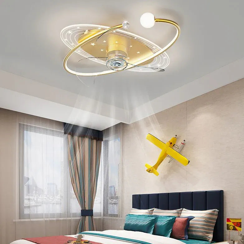 Ceiling Fan With Light For Bedroom Madina Metal & Acrylic Led Dimmable Ip20