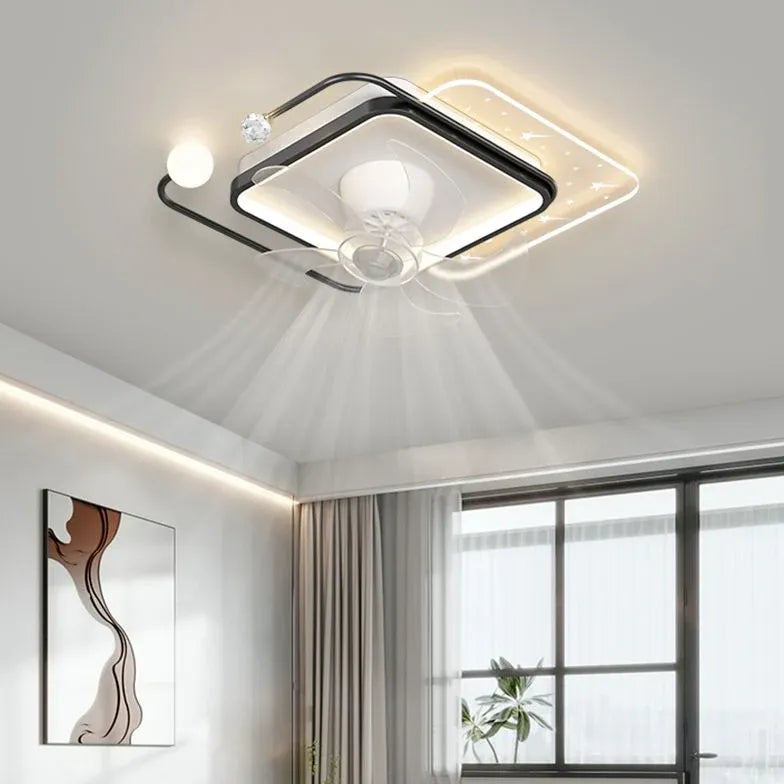 Ceiling Fan With Light For Bedroom Madina Metal Led Dimmable Ip20