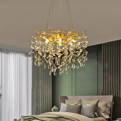 Gold Traditional Chandeliers For Bedroom Marilyn Metal & Crystal