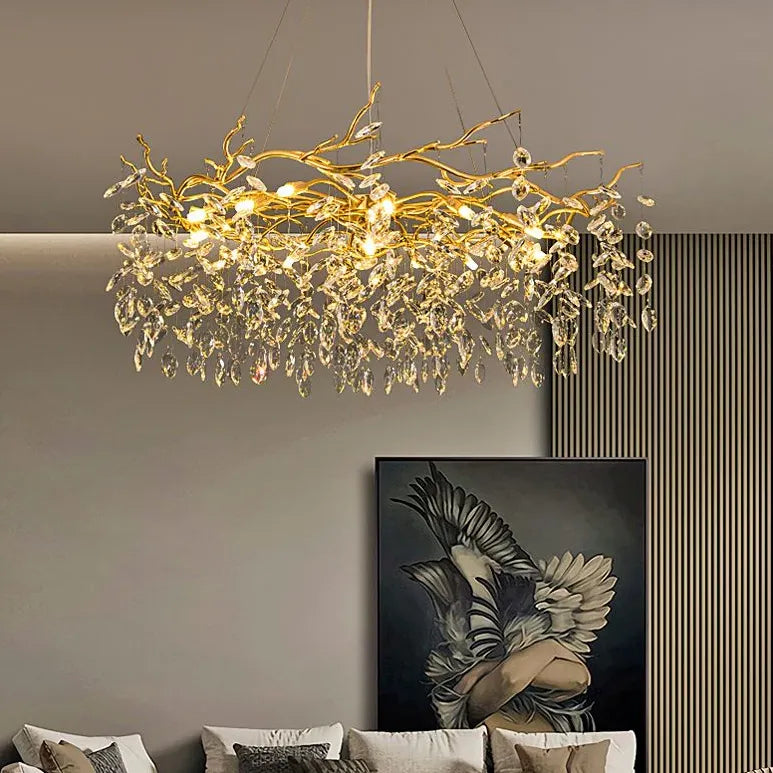 Gold Traditional Chandeliers For Bedroom Marilyn Metal & Crystal