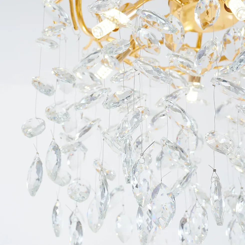 Gold Traditional Chandeliers For Bedroom Marilyn Metal & Crystal