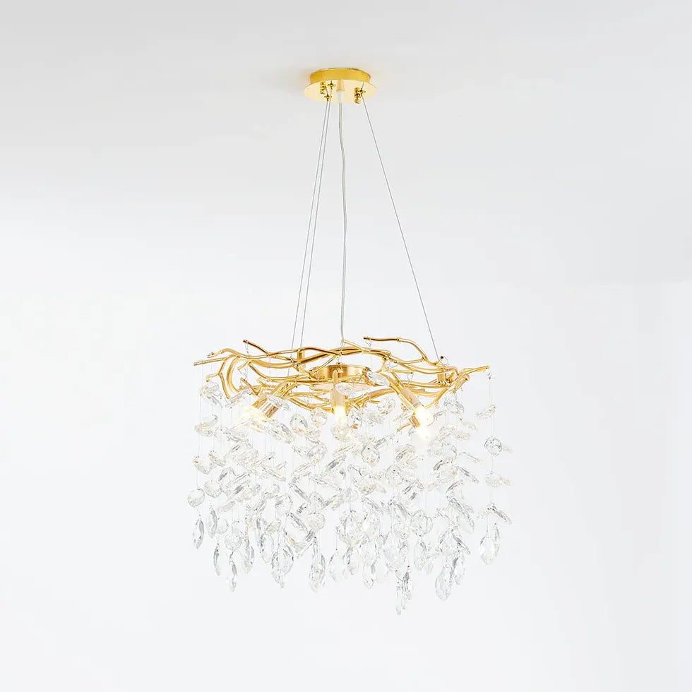 Gold Traditional Chandeliers For Bedroom Marilyn Metal & Crystal