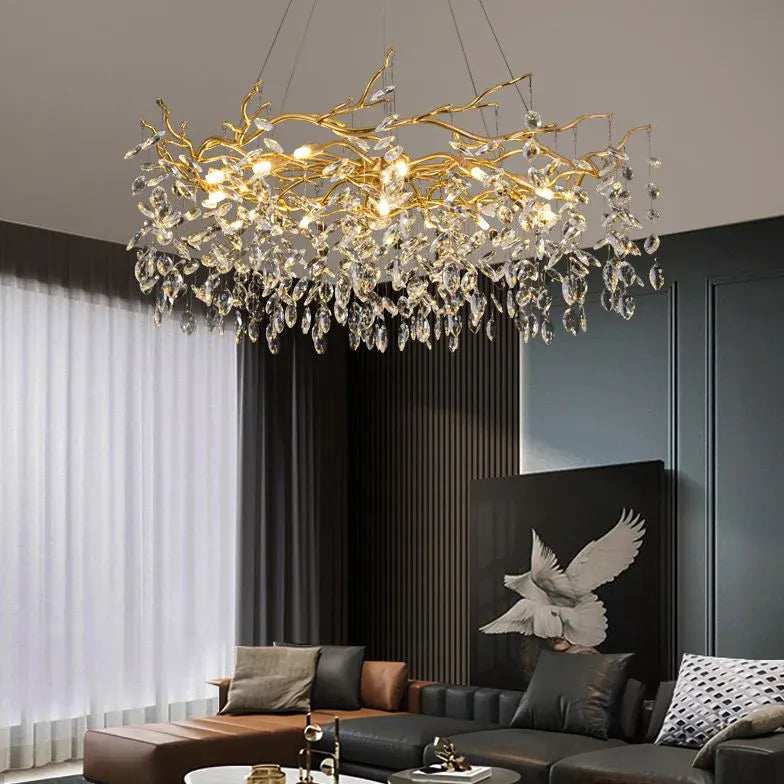 Gold Traditional Chandeliers For Bedroom Marilyn Metal & Crystal