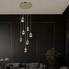 Gold Statement Pendant Light For Bedroom Marilyn Metal & Glass Led