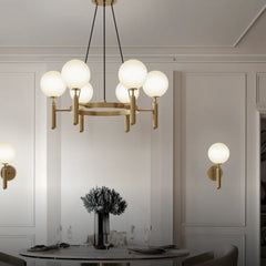 White Chandelier For Children's Room Marilyn Metal & Glass Led