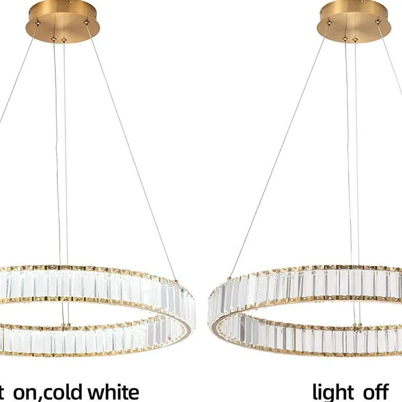 Modern Chandeliers For Bedroom Round Luxury Stainless Steel Warm White Led