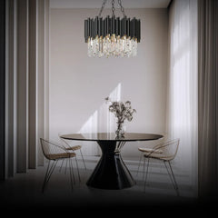 Black Statement Pendant Light For Children's Room Marilyn Metal & Crystal Without Bulbs Led Ip20