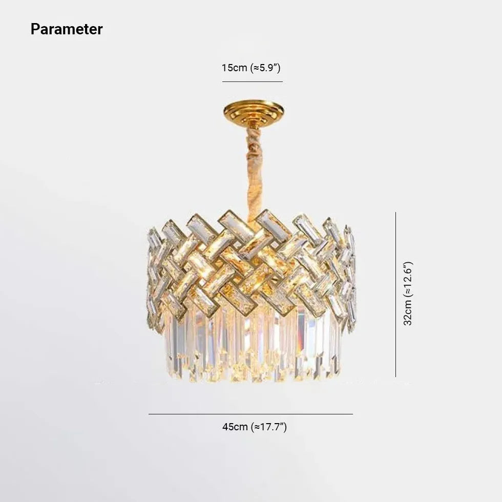 Gold Modern Chandeliers For Bedroom Postmodern Metal & Crystal Led Ip20