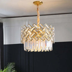 Gold Modern Chandeliers For Bedroom Postmodern Metal & Crystal Led Ip20