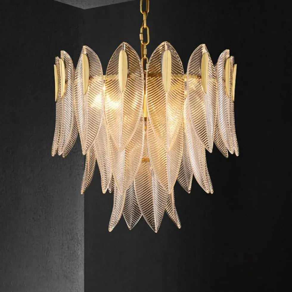 Gold Statement Pendant Light For Bedroom Marilyn Metal & Crystal