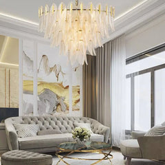 Gold Statement Pendant Light For Bedroom Marilyn Metal & Crystal