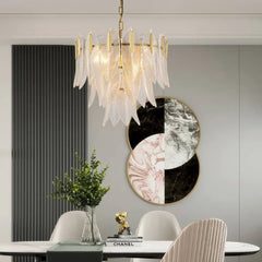 Gold Statement Pendant Light For Bedroom Marilyn Metal & Crystal