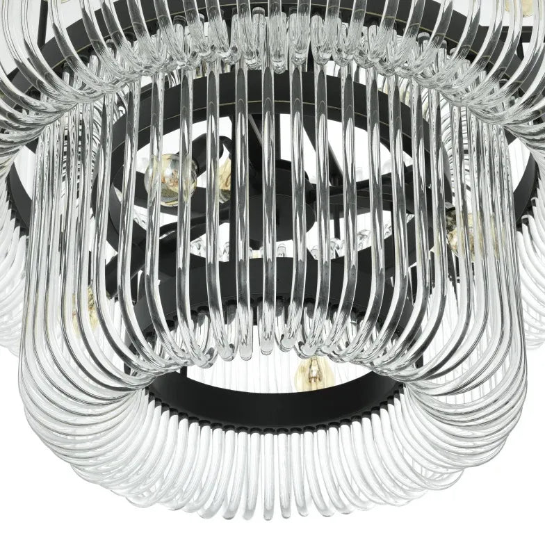 Black Traditional Chandeliers For Bedroom Marilyn Metal & Glass Ip20 Led