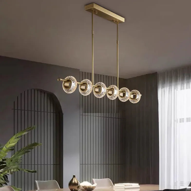 Gold Statement Pendant Light For Bedroom Marilyn Metal & Acrylic Ip20 Led