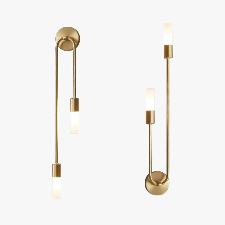 Gold Double Arm Wall Light For Bedroom Meza Metal Ip20 Warm White