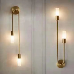 Gold Double Arm Wall Light For Bedroom Meza Metal Ip20 Warm White