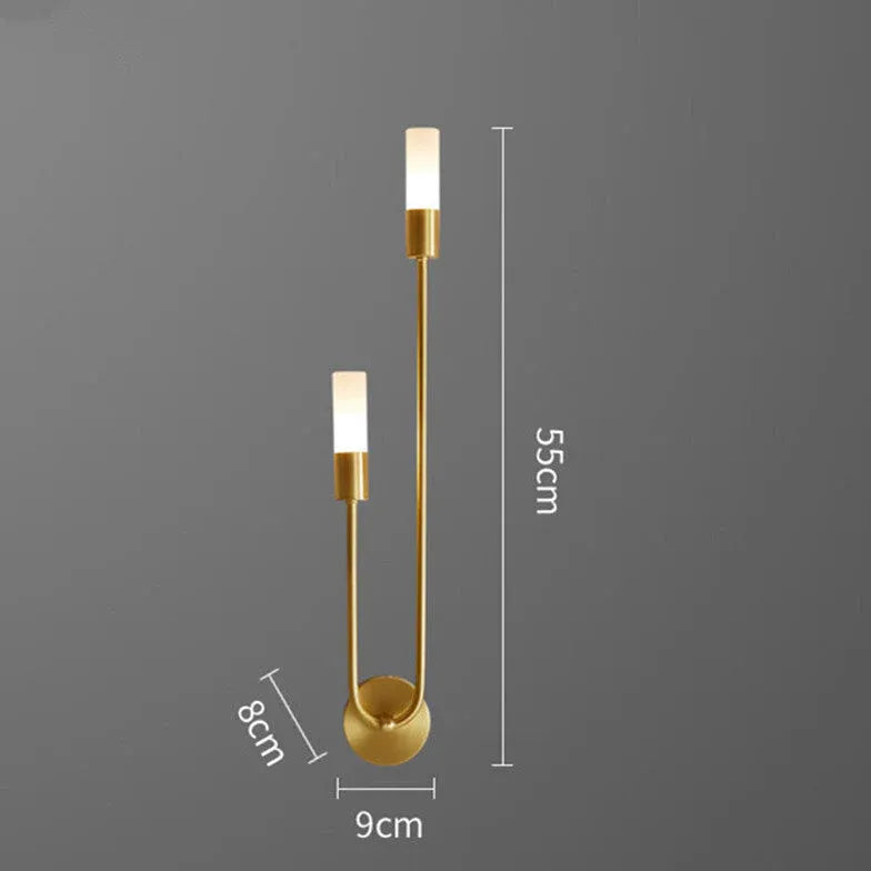 Gold Double Arm Wall Light For Bedroom Meza Metal Ip20 Warm White