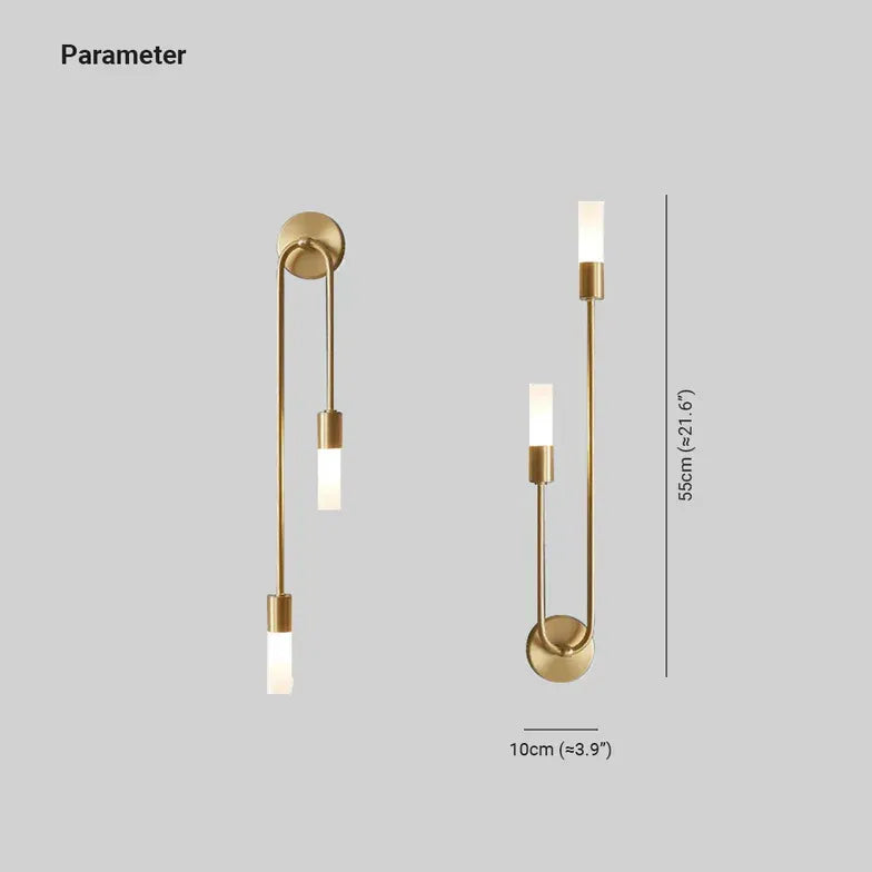 Gold Double Arm Wall Light For Bedroom Meza Metal Ip20 Warm White