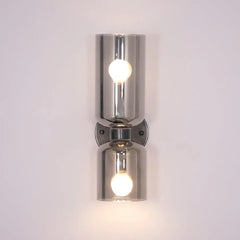 White Up & Down Light For Bedroom Meza Metal & Glass Led