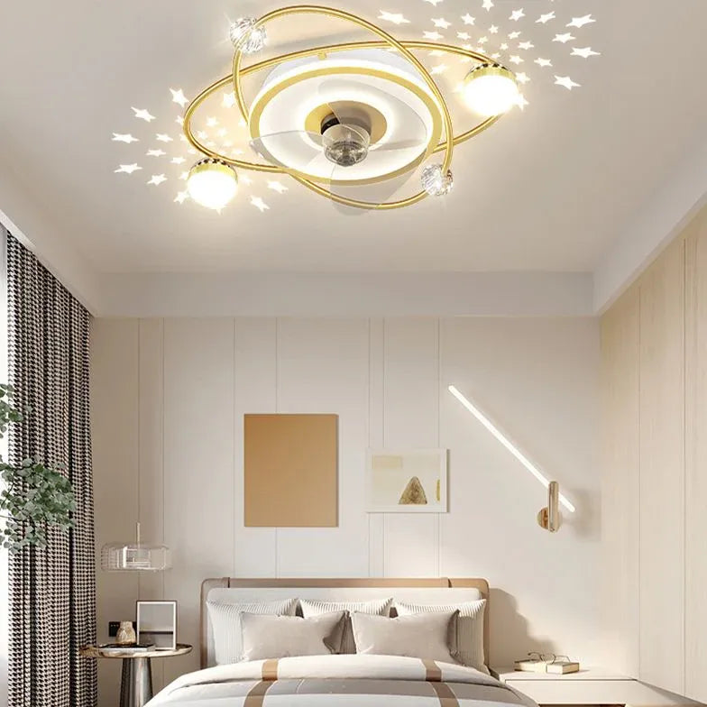 Ceiling Fan With Light For Bedroom Minori Metal Dimmable