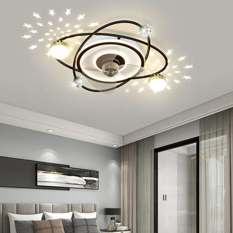 Ceiling Fan With Light For Bedroom Minori Metal Dimmable