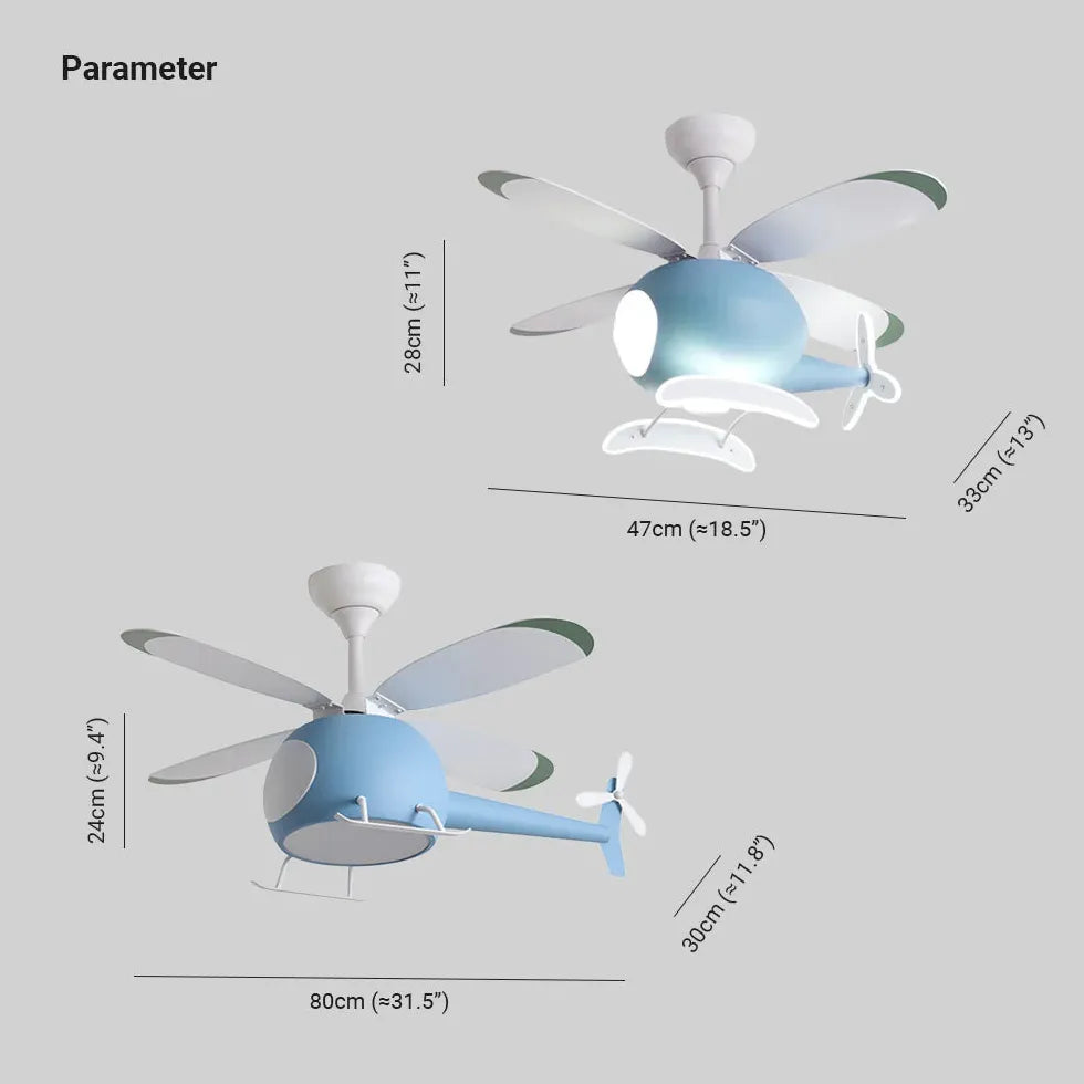 Blue Ceiling Fan With Light For Study Room Minori Metal & Acrylic Led Ip20 Dimmable