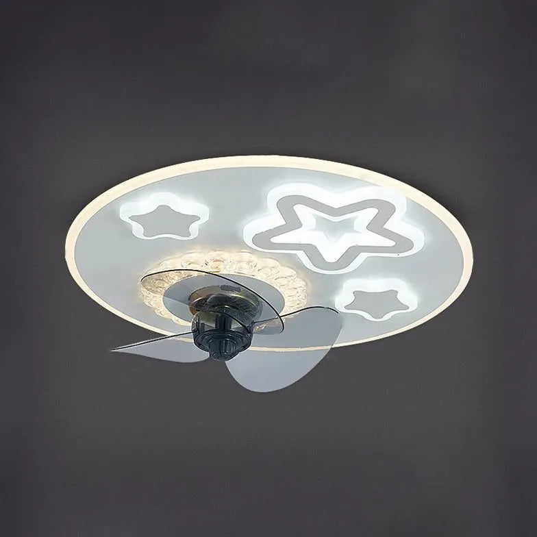 Ceiling Fan With Light For Bedroom Minori Metal & Acrylic Led Ip20