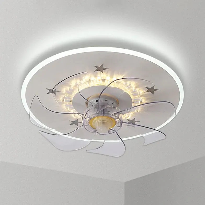 Ceiling Fan With Light For Bedroom Minori Metal & Acrylic Led Ip20