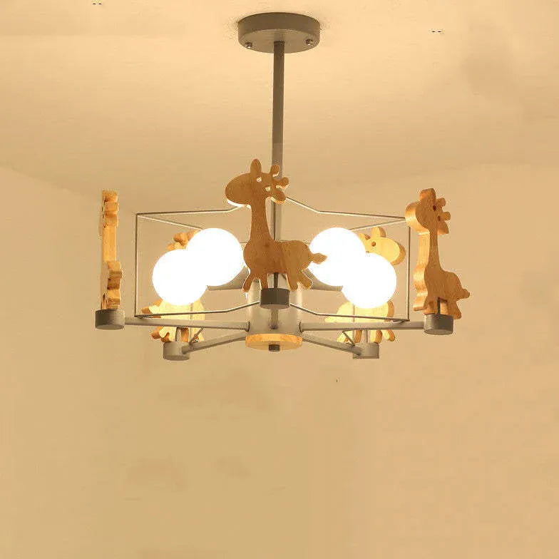 Giraffes Led Semi-flush Light Wood